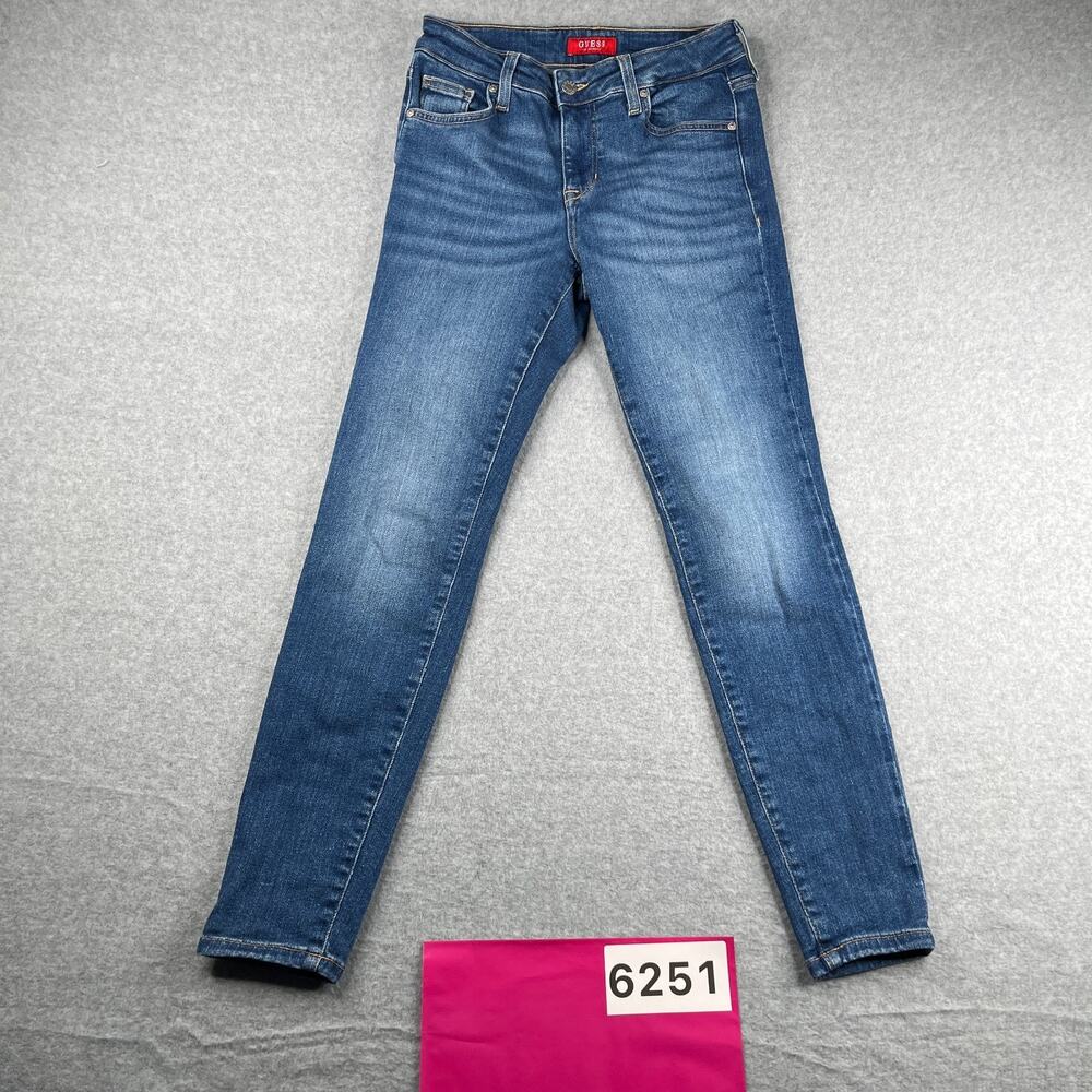 Guess Denim Jeans US 27 Blue Distressed Stretch Casual Ankle